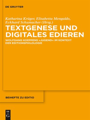 cover image of Textgenese und digitales Edieren